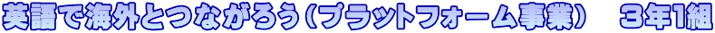 英語で海外とつながろう（プラットフォーム事業）　３年１組